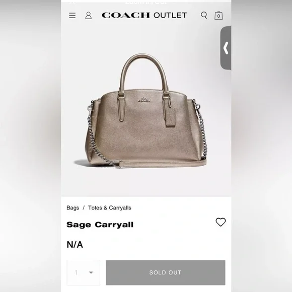 Coach #F29665 Mini Sage Carryall Satchel Handbag Rose Gold - Picture 2 of 14